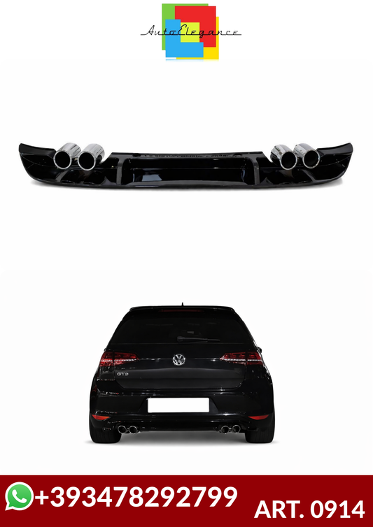 💕 ART. 0914 DIFFUSORE VW GOLF 7.5 LOOK RLINE TERMINALI 2+2💕