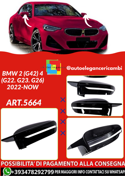 ART.5664  CALOTTE SPECCHIO BMW 2 (G42) 4 (G22. G23. G26) 2022-NERO LUCIDO
