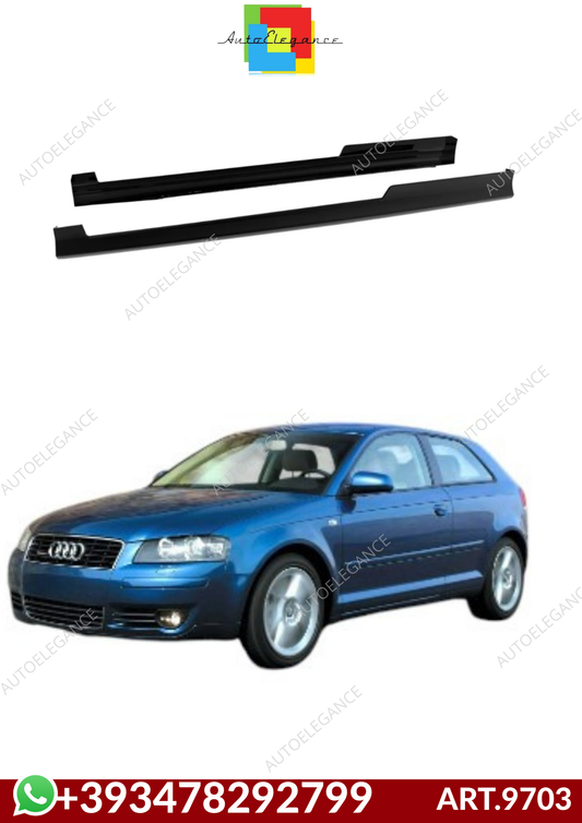 💕ART.9703 MINIGONNE Audi A3 8P Hatchback (2003-2012) NERO LUCIDO  3 PORTE💕