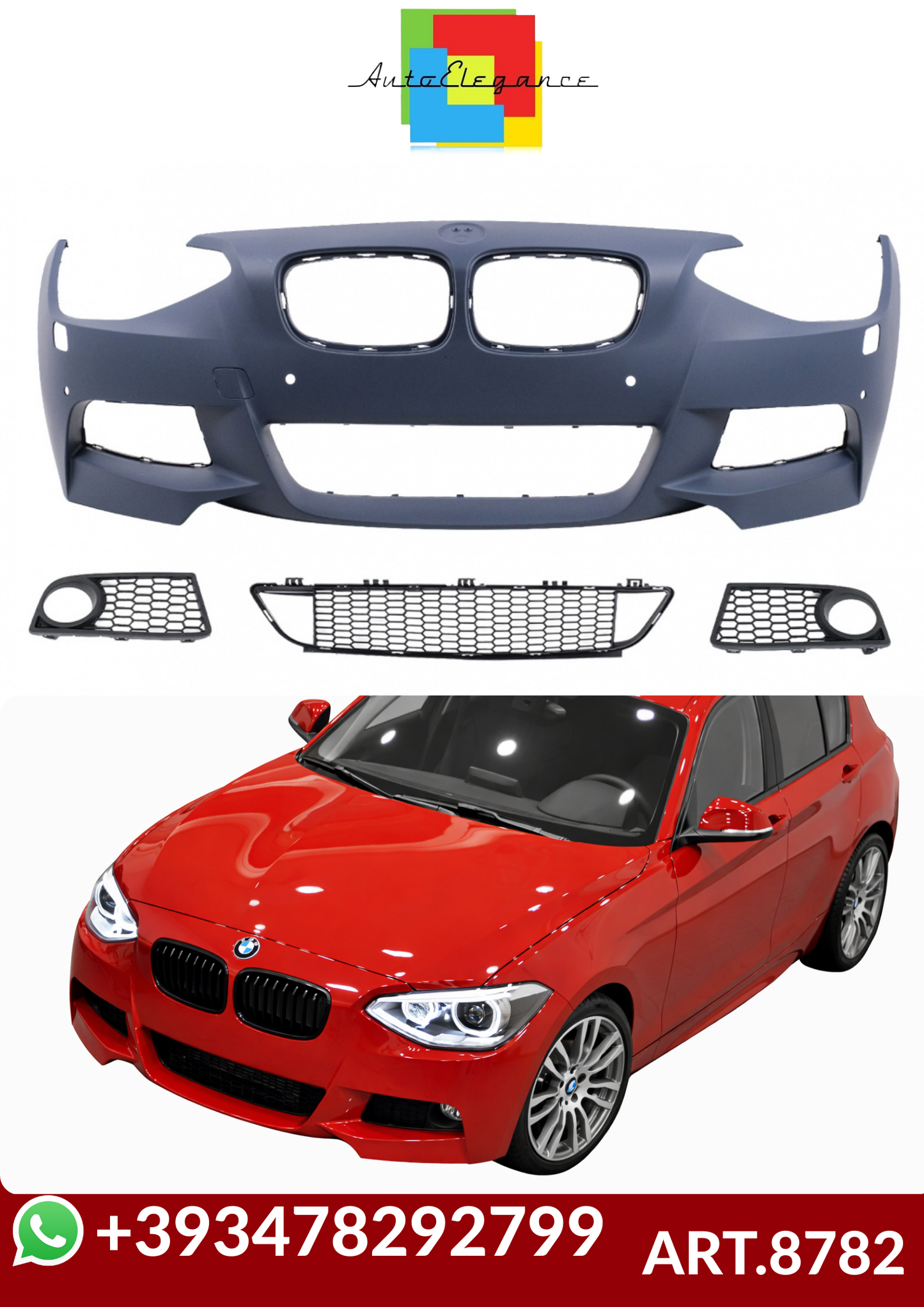 💕ART.8782 PARAURTI  ANTERIORI  BMW Serie 1 F20 F21 (2011-08.2014) M-DESIGN💕