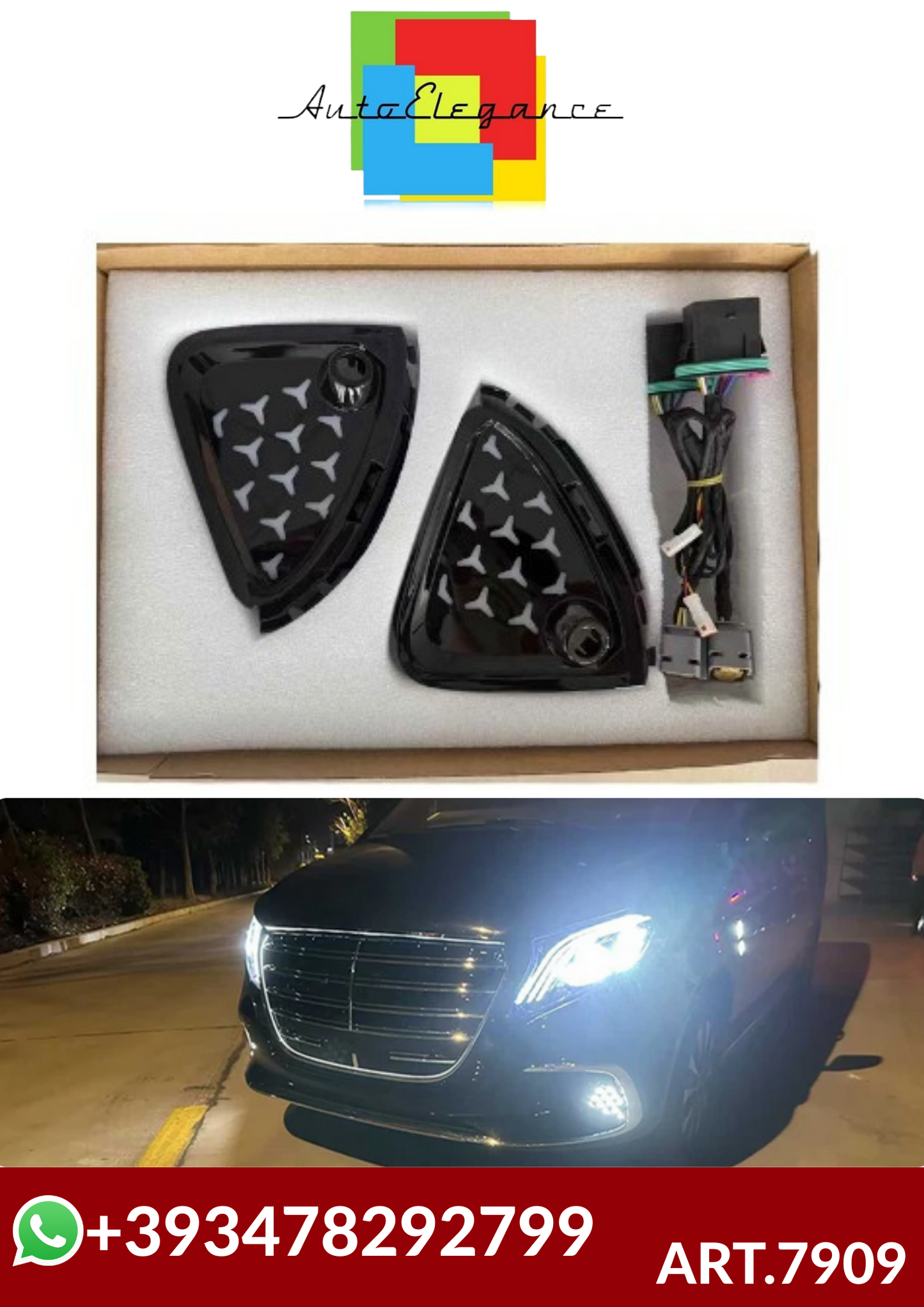 💕ART.7909 GRIGLIE FENDINEBBIA CON LED Mercedes Benz V-Class W448 Vito V250 V3💕
