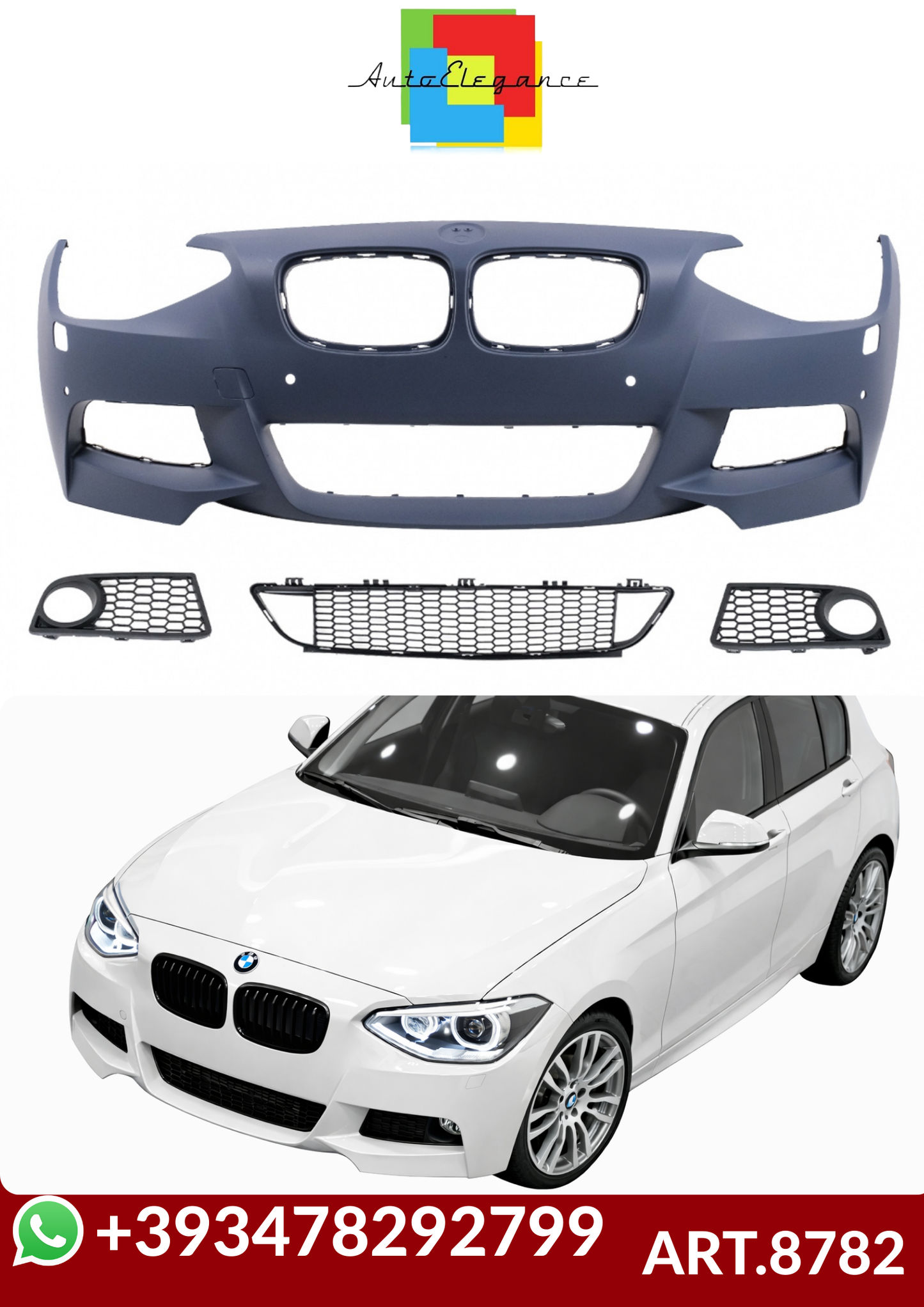 💕ART.8782 PARAURTI  ANTERIORI  BMW Serie 1 F20 F21 (2011-08.2014) M-DESIGN💕