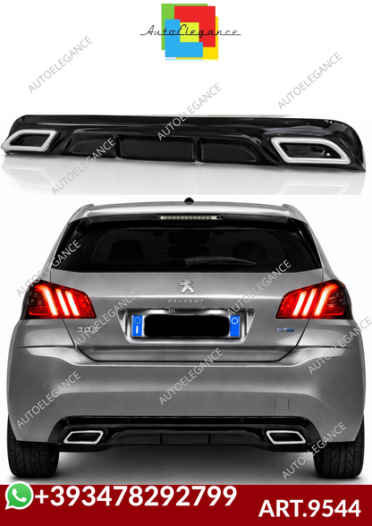 💕ART.9544 DIFFUSORE PEUGEOT 308 II 5 PORTE 13-21 LOOK  NERO LUCIDO TERMINAL💕