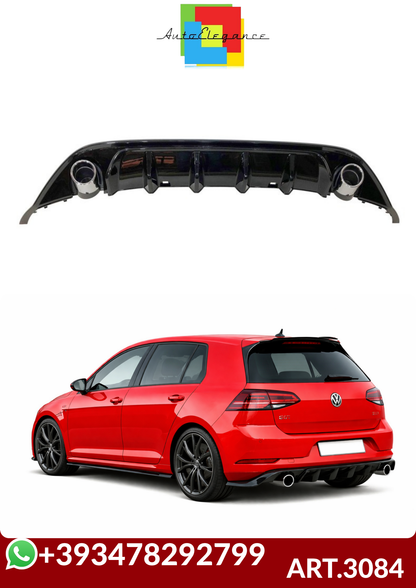 💕ART.3084 Diffusore Posteriore Volkswagen Golf 7 Look TCR Nero lucido💕