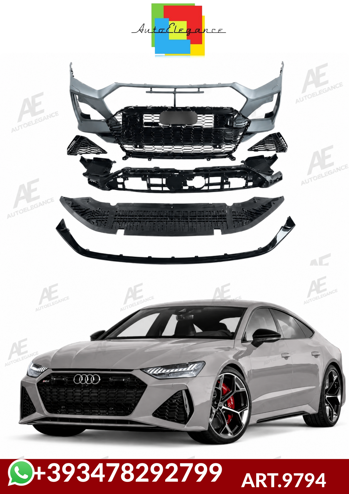 💕ART.9794 PARAURTI ANTERIORI  RS7 Style Audi A7 (4K) (2018-2024)💕