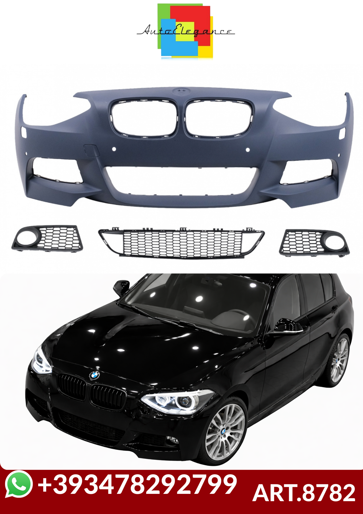 💕ART.8782 PARAURTI  ANTERIORI  BMW Serie 1 F20 F21 (2011-08.2014) M-DESIGN💕