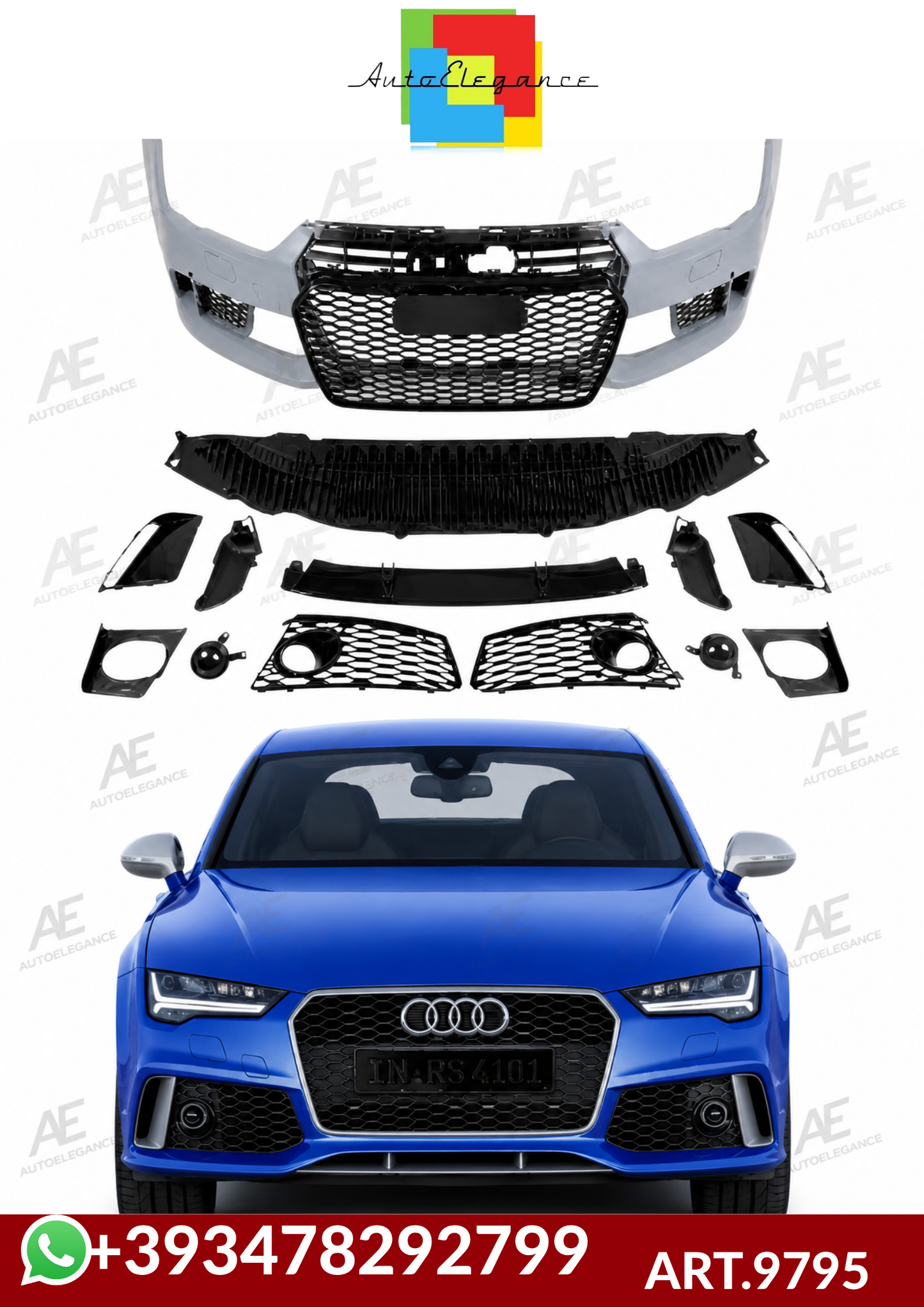 💕ART.9795  PARAURTI  ANTERIORI Audi A7 (4G) (2015-2018)  LOOK RS7 Style💕