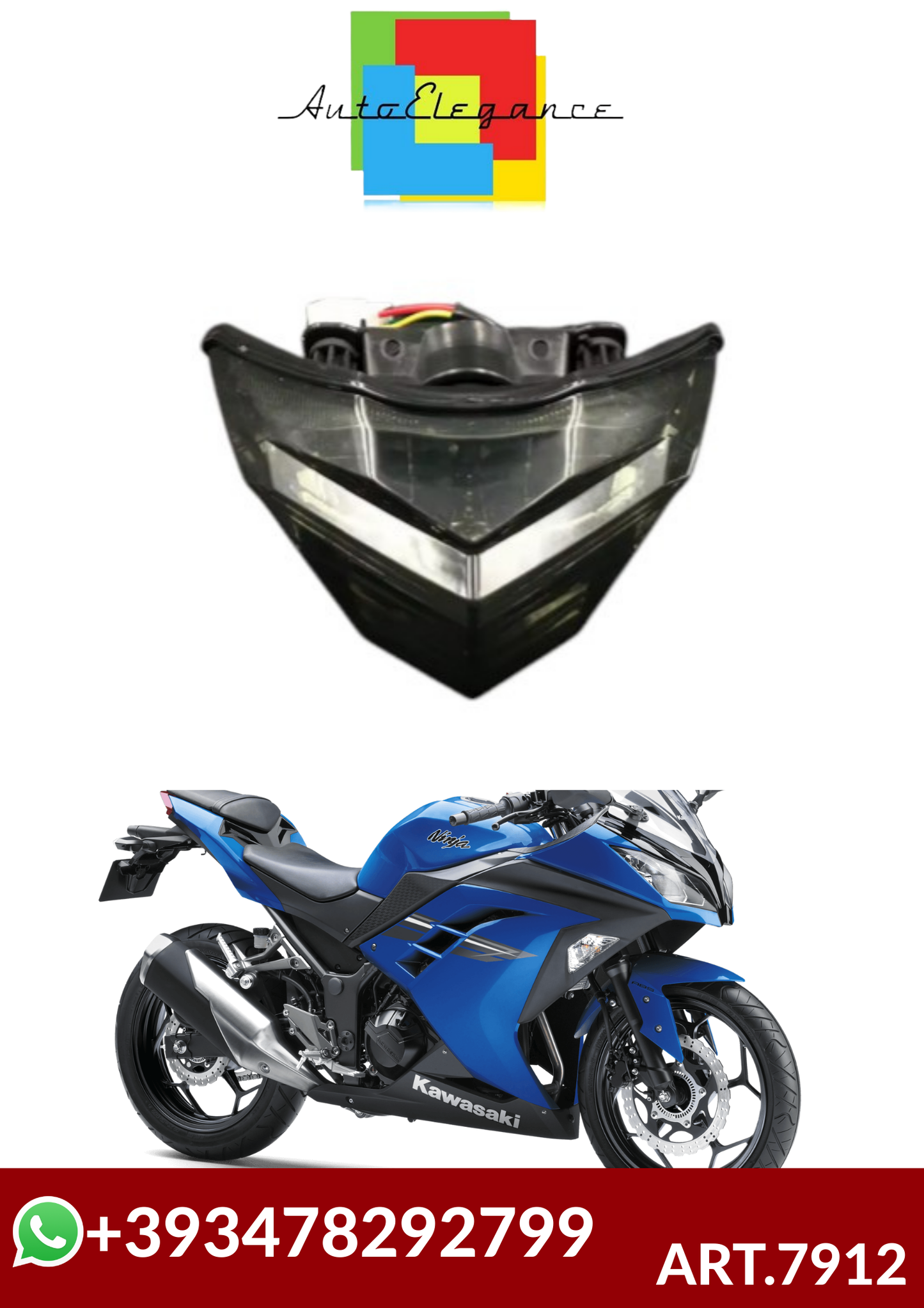 💕ART.7912  FARO  MOTO FULL FULL  LED KAWASAKI Ninja 250 300 Z300 2014 -2016💕