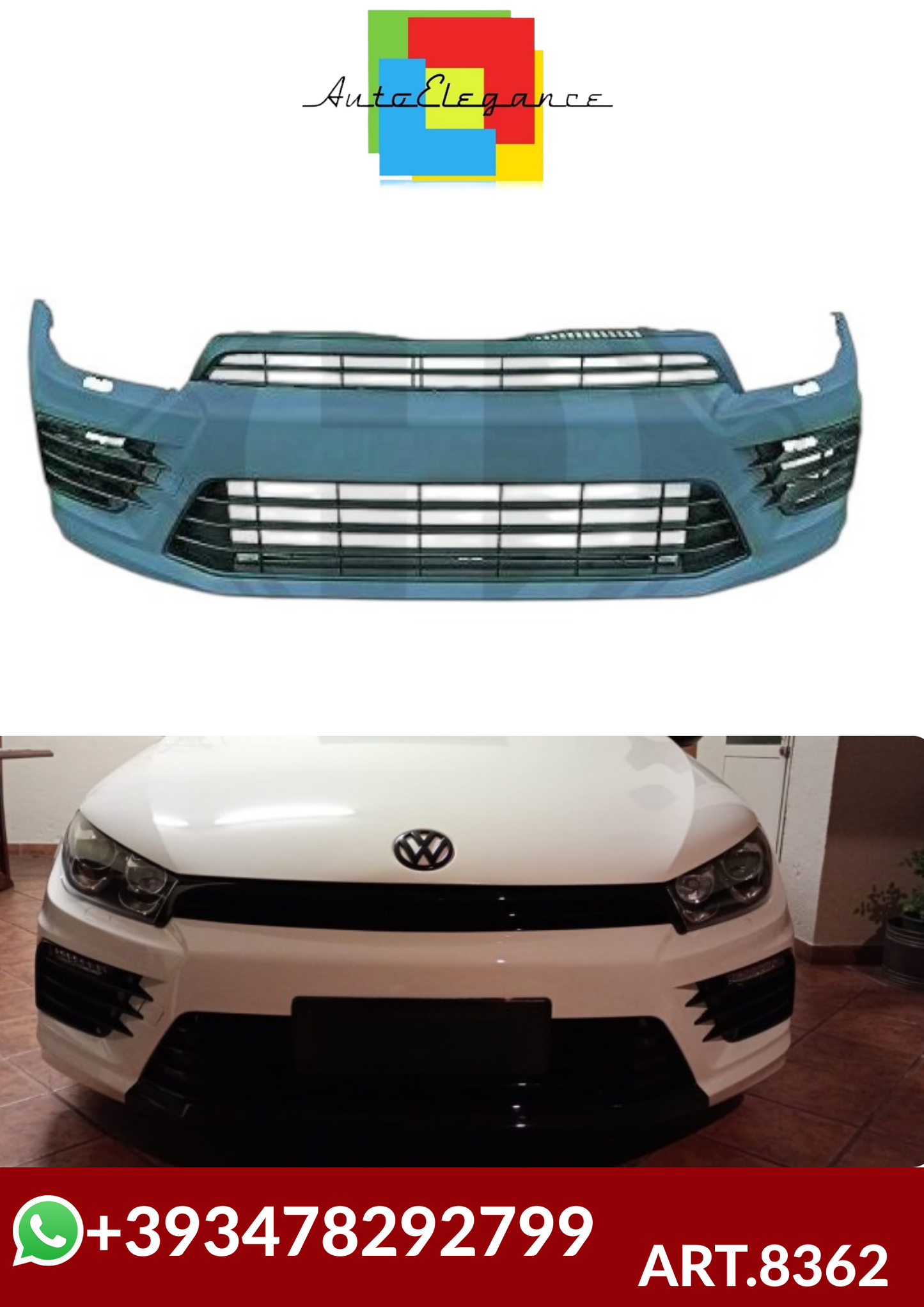 💕ART.8362  Paraurti Anteriore adatto per VW Scirocco III 2008-2017💕