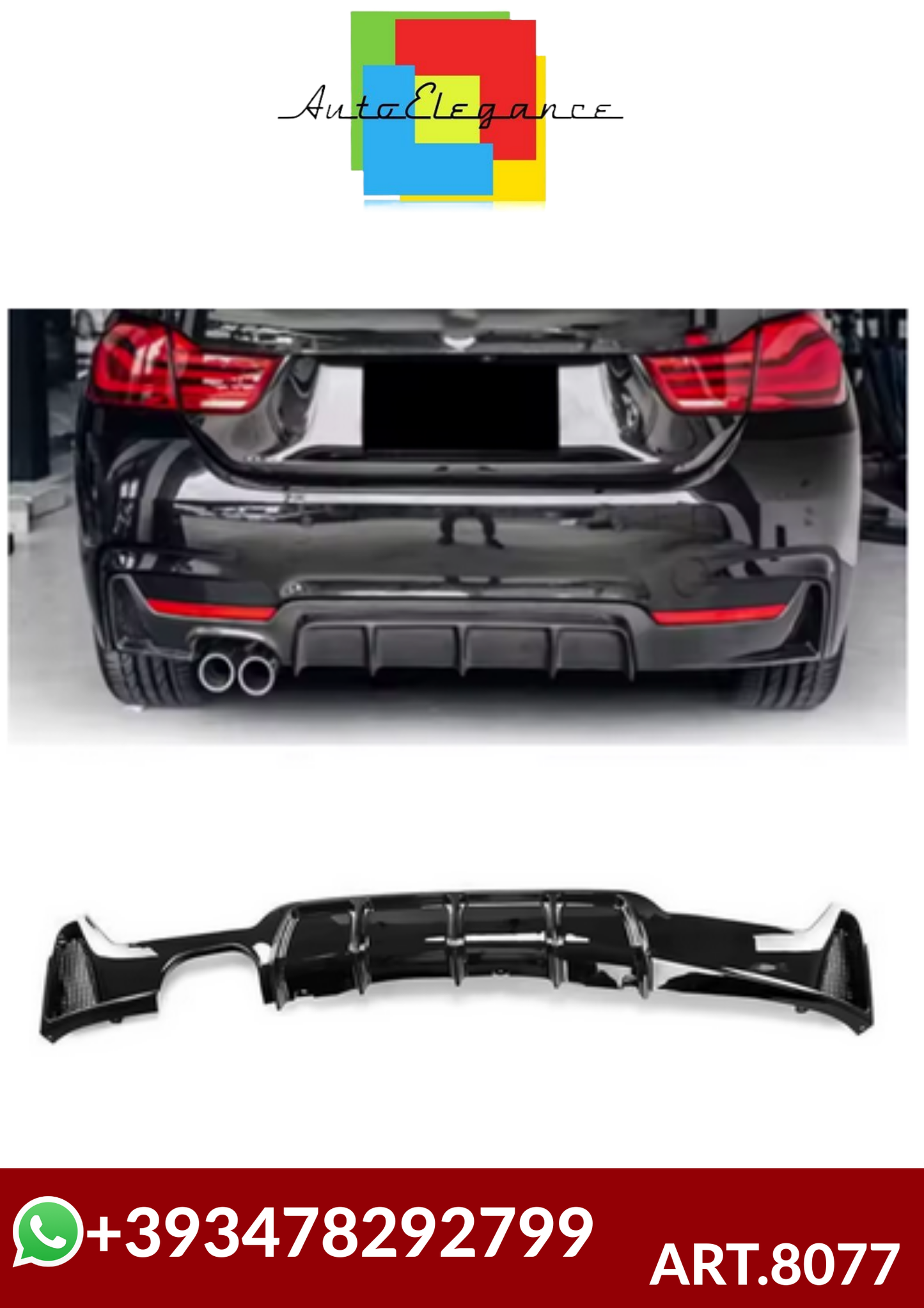 💕ART.8077 DIFFUSORI BMW 4 Series F32 F33 F36 M Sport 2014-2020💕