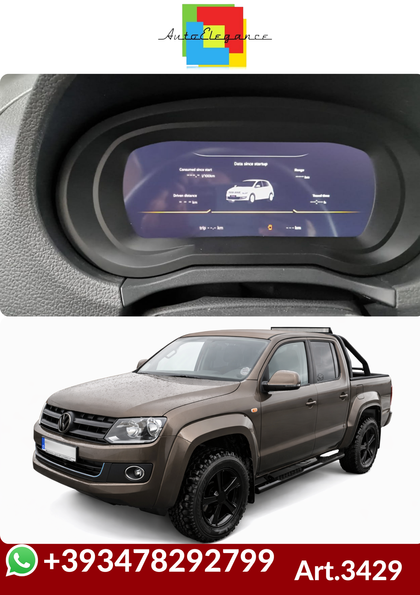 💕Art.3429  Cockpit virtuale digitale LCD VW Amarok 2008-2020 quadro strumenti💕