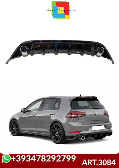 💕ART.3084 Diffusore Posteriore Volkswagen Golf 7 Look TCR Nero lucido💕