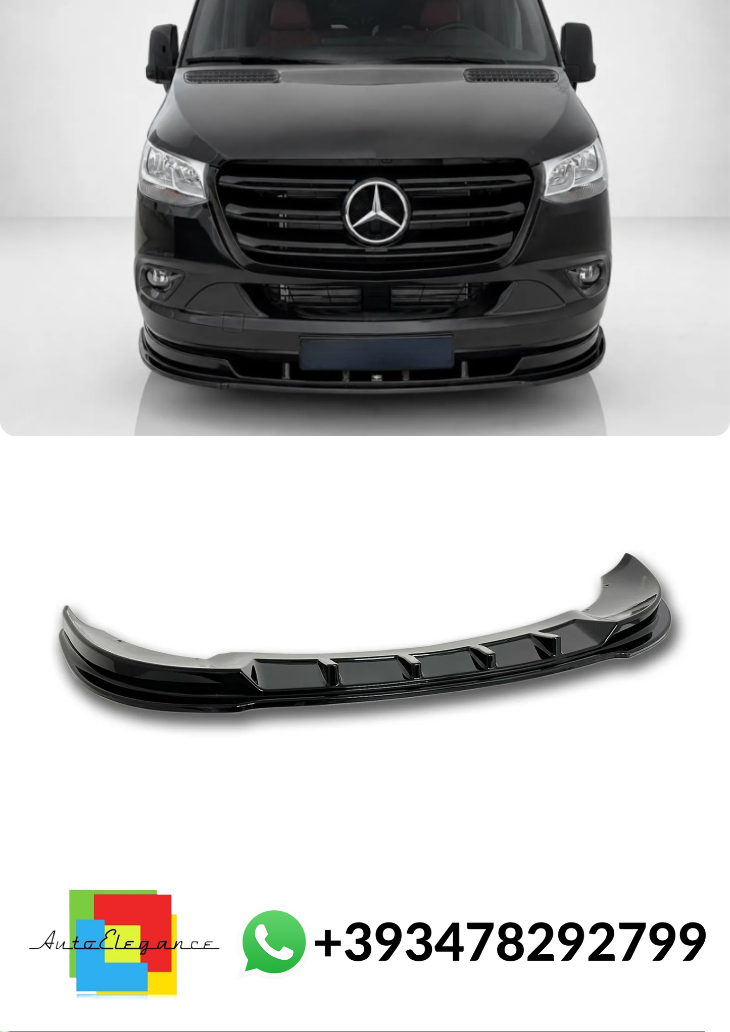 💕SPLITTER ANTERIORE Mercedes Sprinter Mk3 NERO LUCIDO💕