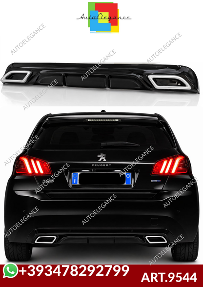 💕ART.9544 DIFFUSORE PEUGEOT 308 II 5 PORTE 13-21 LOOK  NERO LUCIDO TERMINAL💕