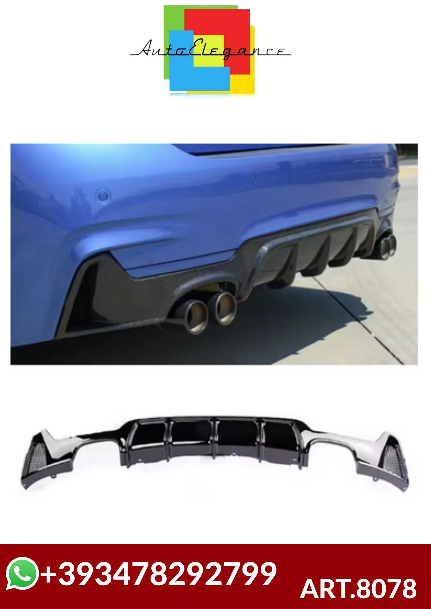 💕ART.8078  DIFFUSORI BMW 4 Series F32 F33 F36 M Sport 2014-2020💕