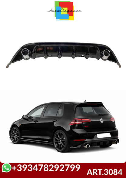 💕ART.3084 Diffusore Posteriore Volkswagen Golf 7 Look TCR Nero lucido💕