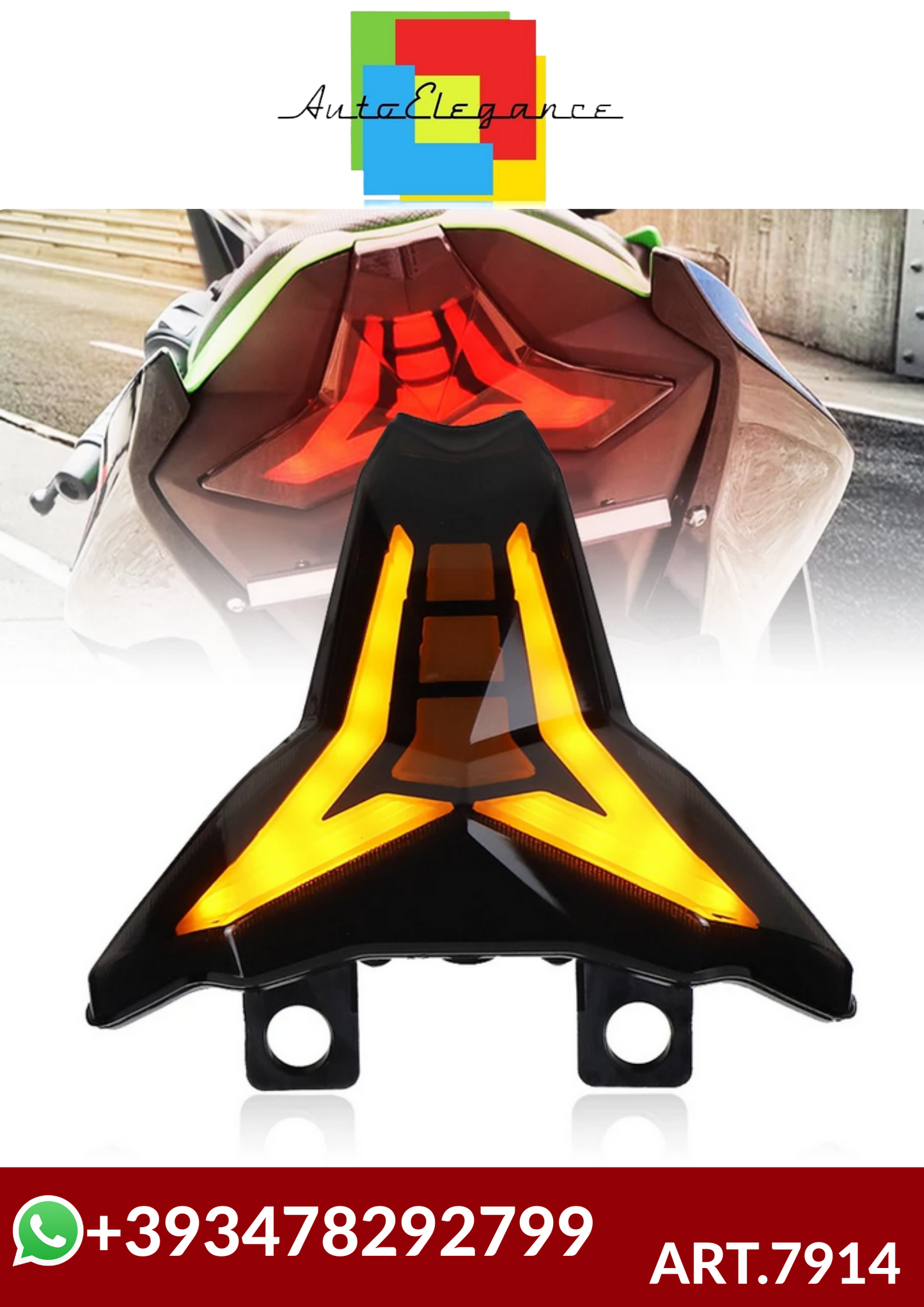 💕ART.7914  Fanali posteriori a LED con frecce Kawasaki Ninja 400 2018-2024 /Z💕