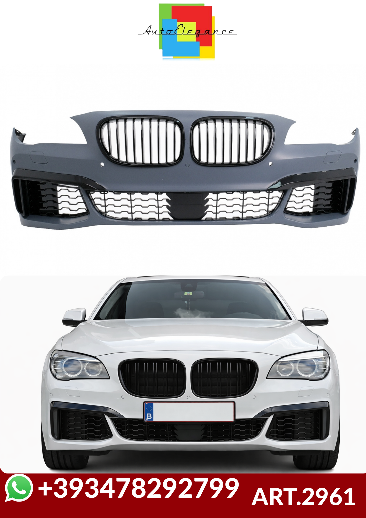 💕ART.2961 Paraurti anteriore con griglie adatto  BMW Serie 7 F01 F02 09-15💕