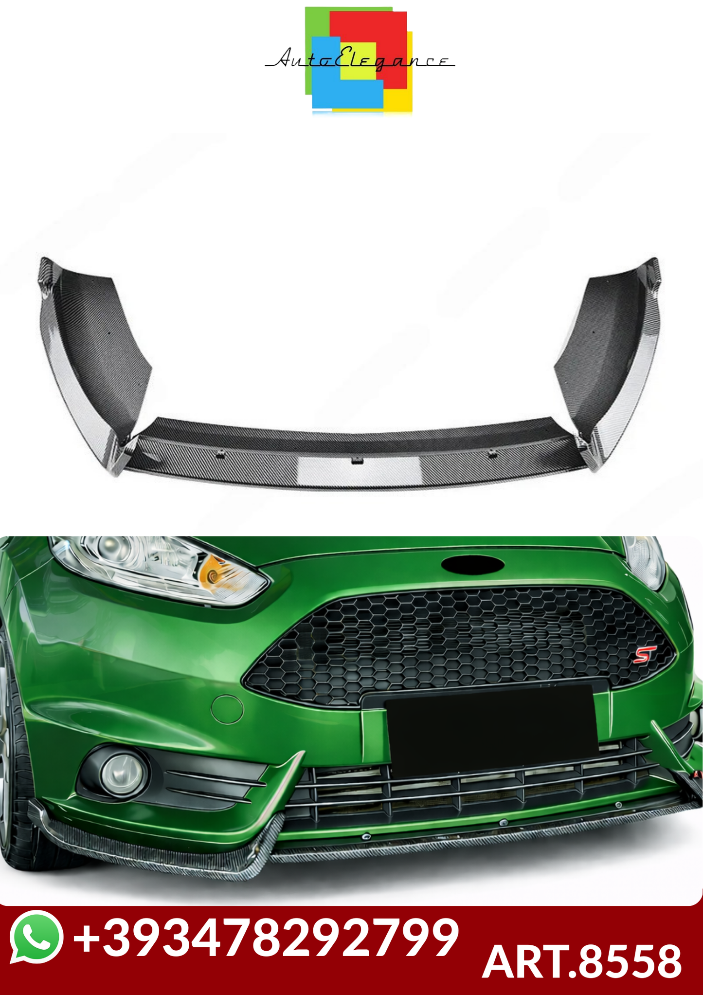 💕ART.8558 SPLITTER Ford Fiesta MK6 ST 2012-2017  CARBONIO 💕