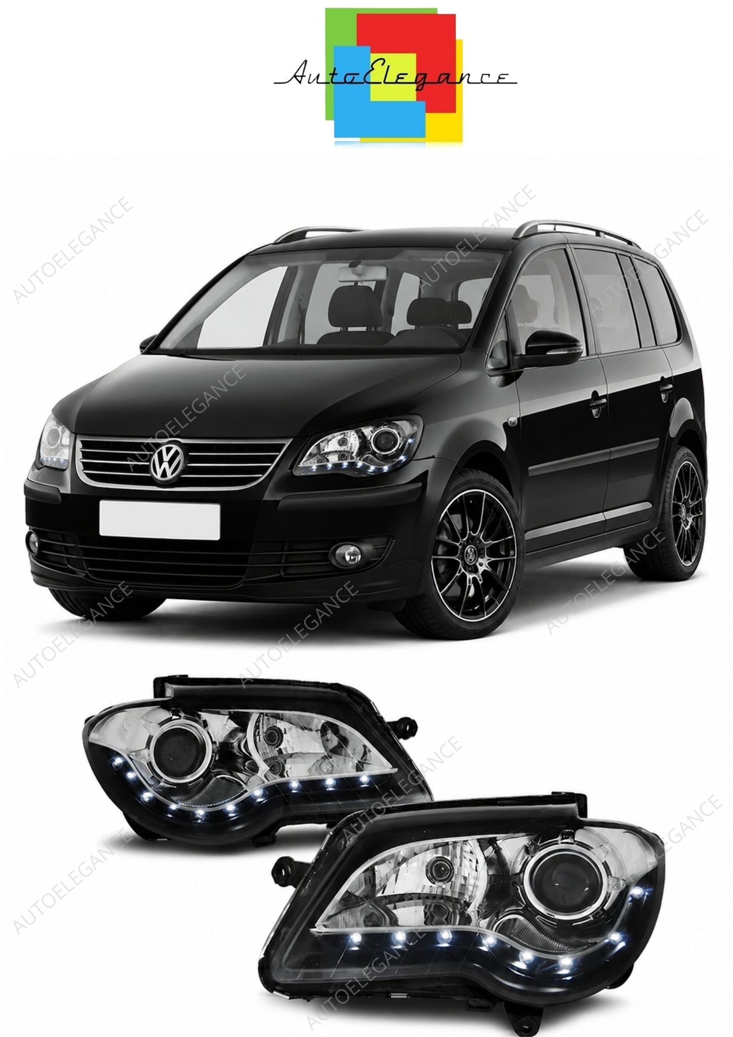 SPLITTER SUITABLE FOR VW GOLF 8 GTI GTD RLINE LOOK GLOSSY BLACK SPORTY DESIGN 