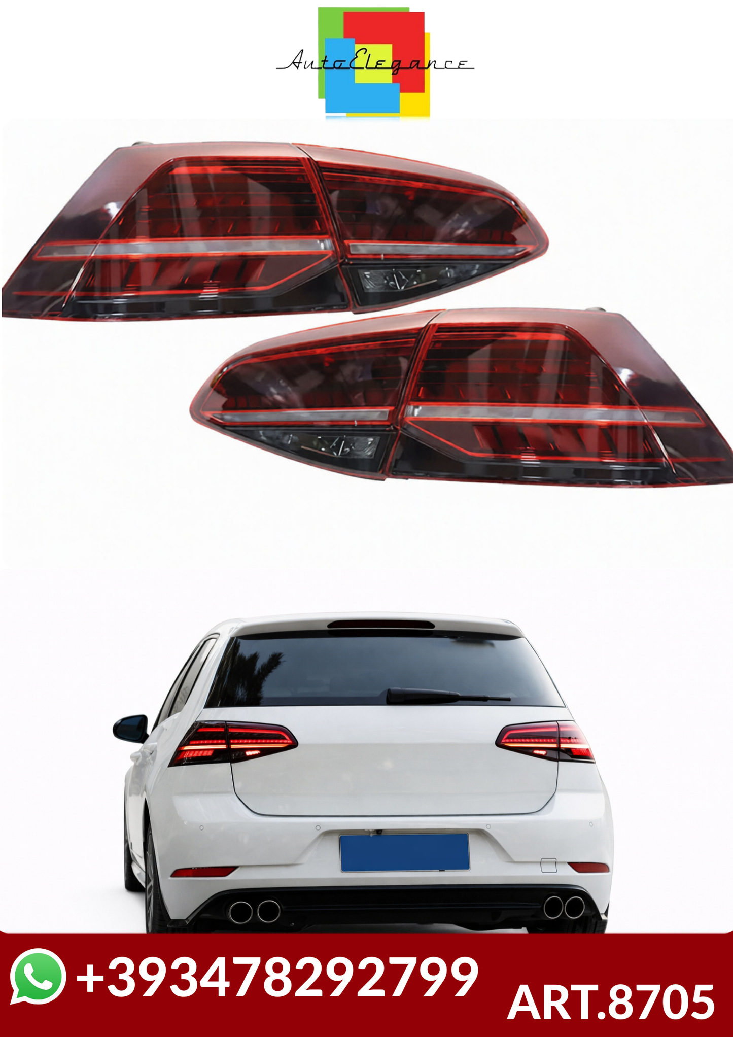 💕ART.8705  FARI  POSTERIORI  Volkswagen Golf 7 / Golf7.5 2013-2021💕