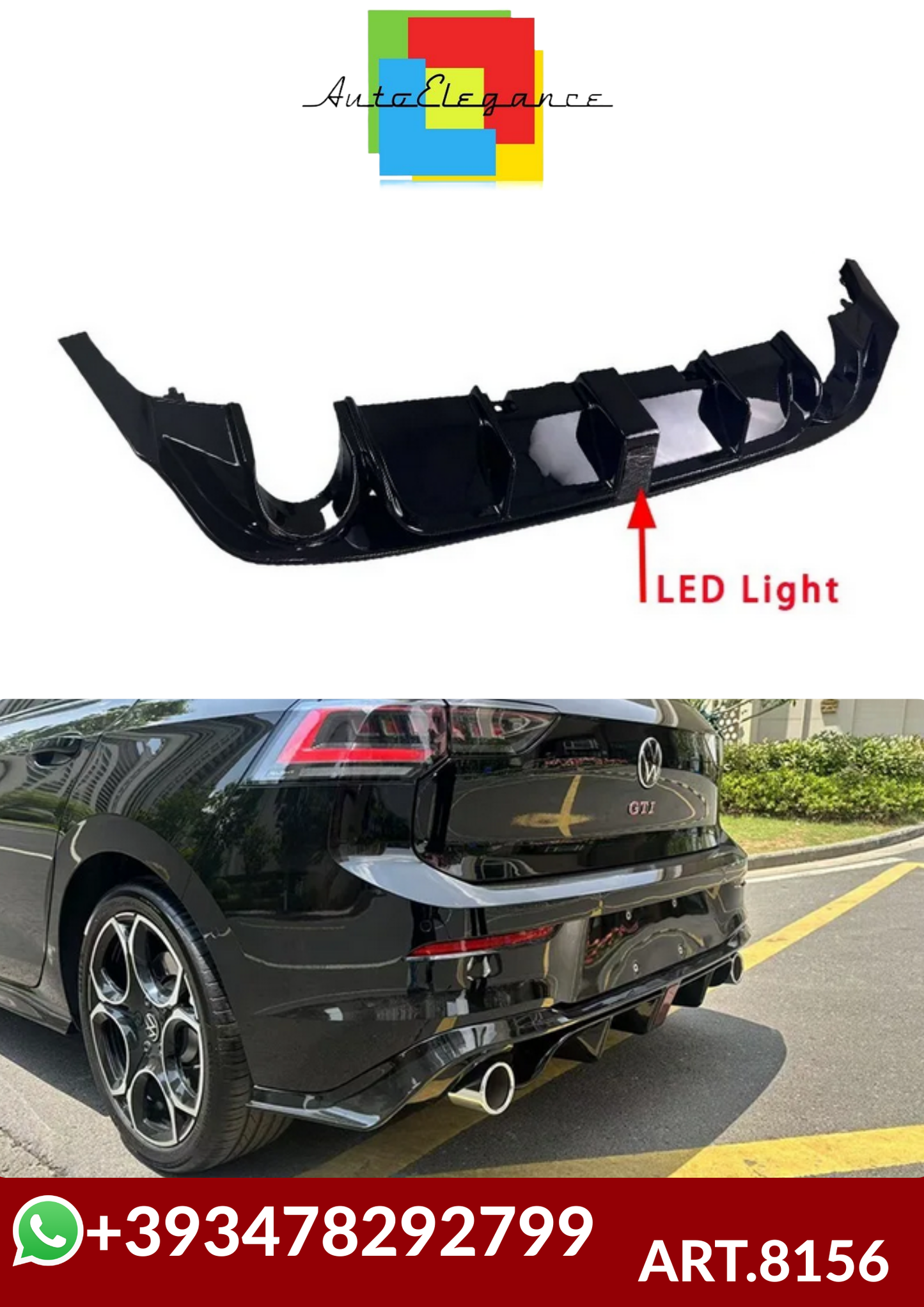 ART.8156 DIFFUSORI Golf Mk8 GTI R-Line 2020
