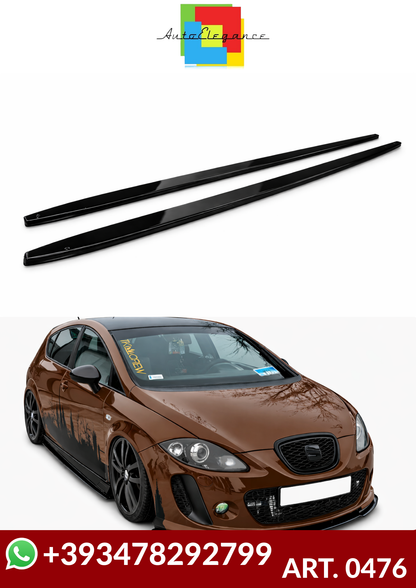 💕ART. 0476  SOTTO MINIGONNE SEAT LEON 1P NERO LUCIDO 💕