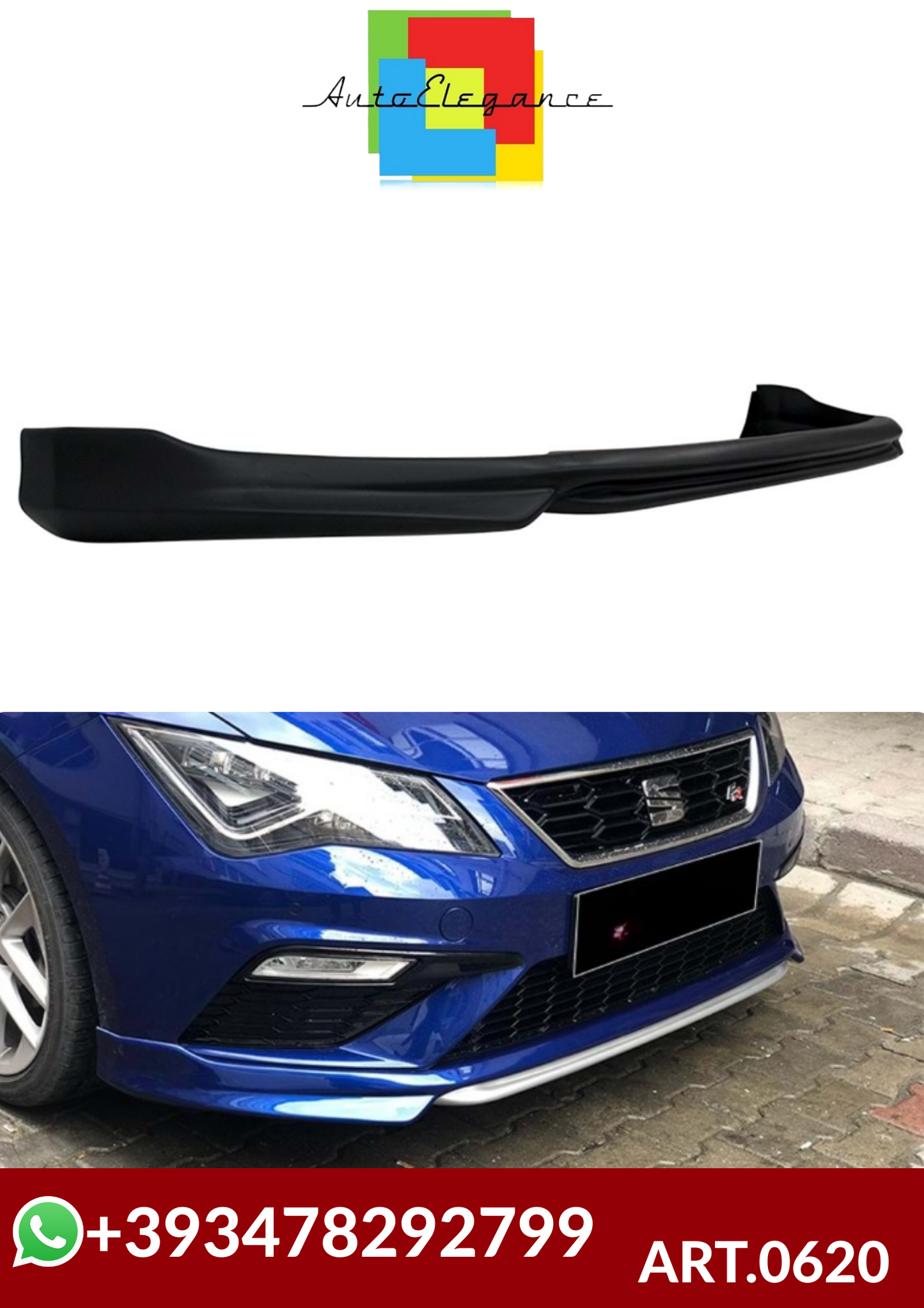💕ART.0620  SOTTO PARAURTI SEAT LEON 5F 2017-2020 FR LOOK ABT GREZZO💕