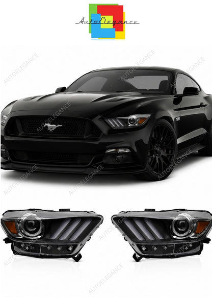 💕 Fari Xenon Adatto per Ford Mustang 14-17 LED DRL Neri D3S 💕