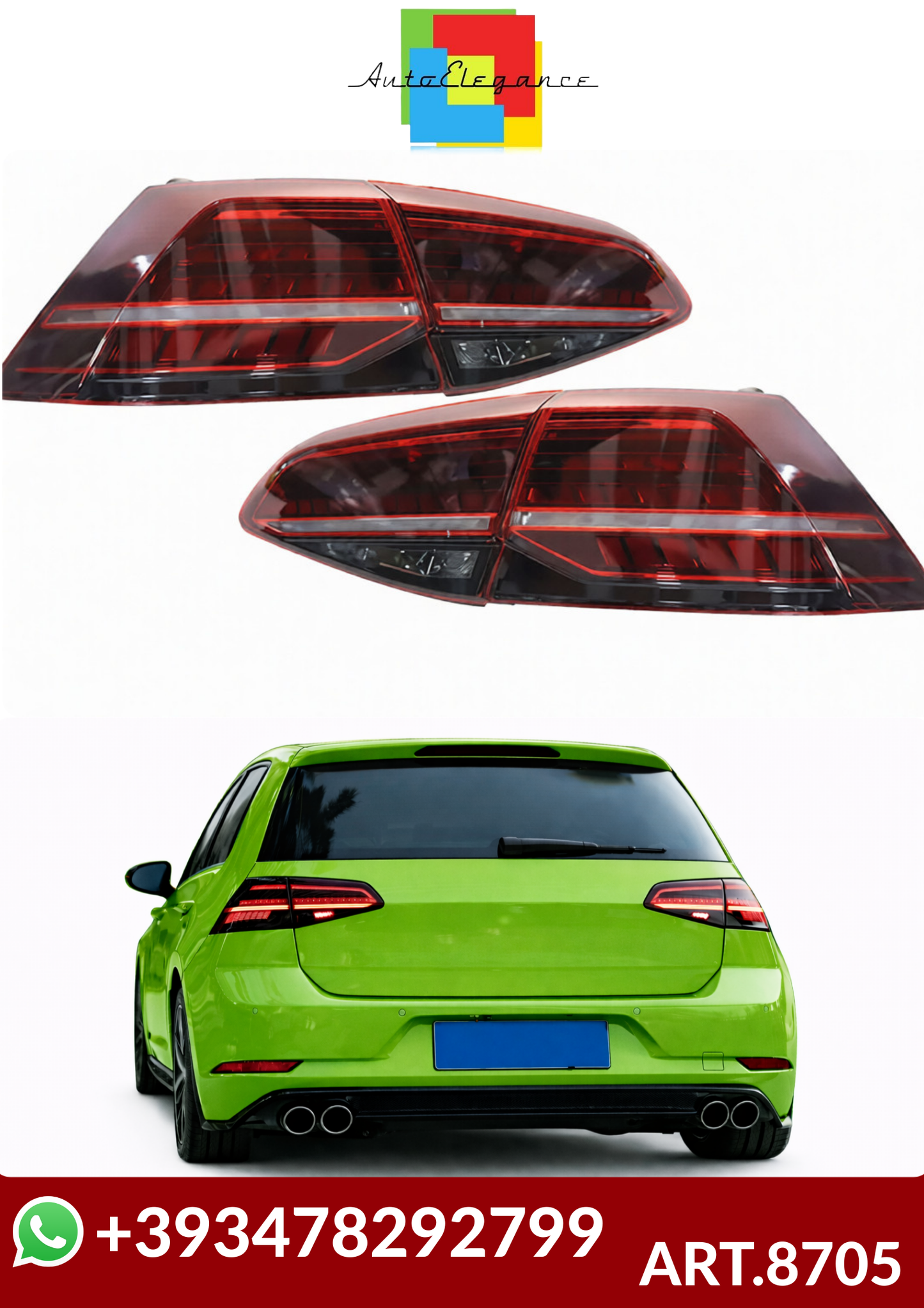 💕ART.8705  FARI  POSTERIORI  Volkswagen Golf 7 / Golf7.5 2013-2021💕