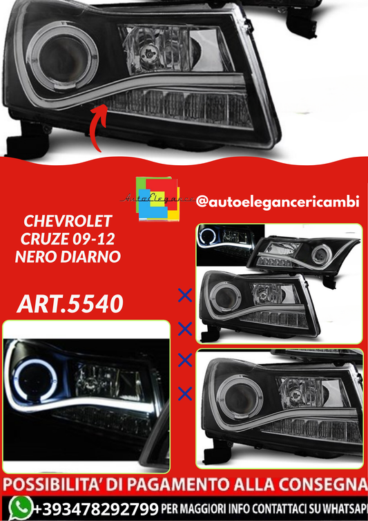 ART.5540  FARI  ANTERIORI CHEVROLET CRUZE 09-12 NERO DIARNO