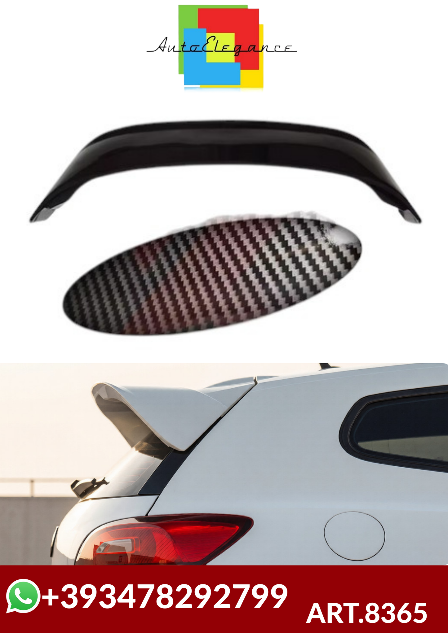 💕ART.8365   SPOILER VW SCIROCCO 2009-2014 CARBONIO 💕