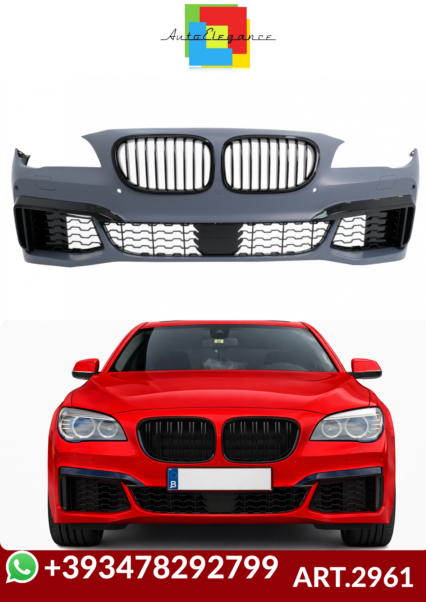 💕ART.2961 Paraurti anteriore con griglie adatto  BMW Serie 7 F01 F02 09-15💕