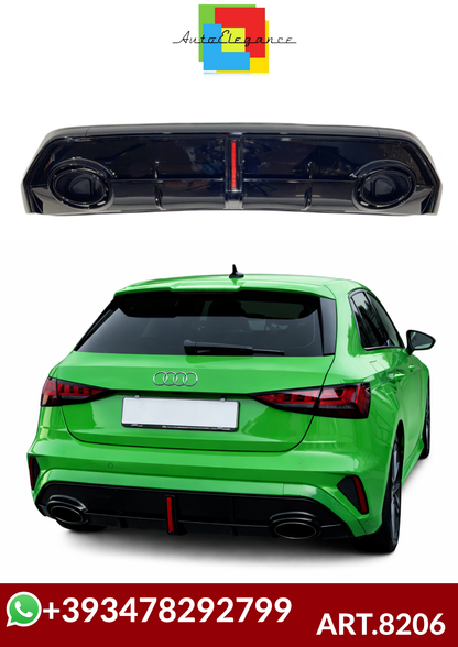 💕ART.8206  Diffusore Audi A3 look rs3 8y sline+s3 2025+restyling con led 💕