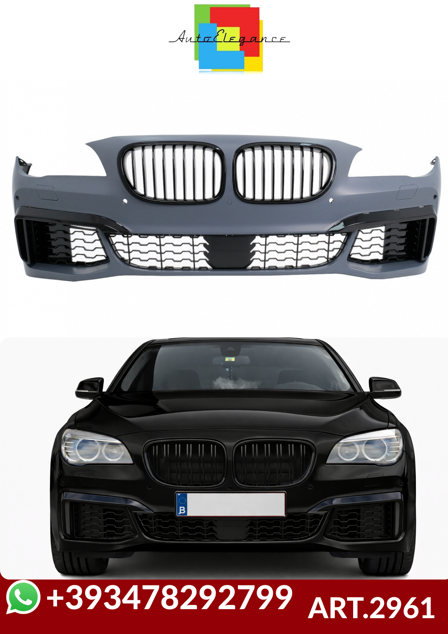 💕ART.2961 Paraurti anteriore con griglie adatto  BMW Serie 7 F01 F02 09-15💕