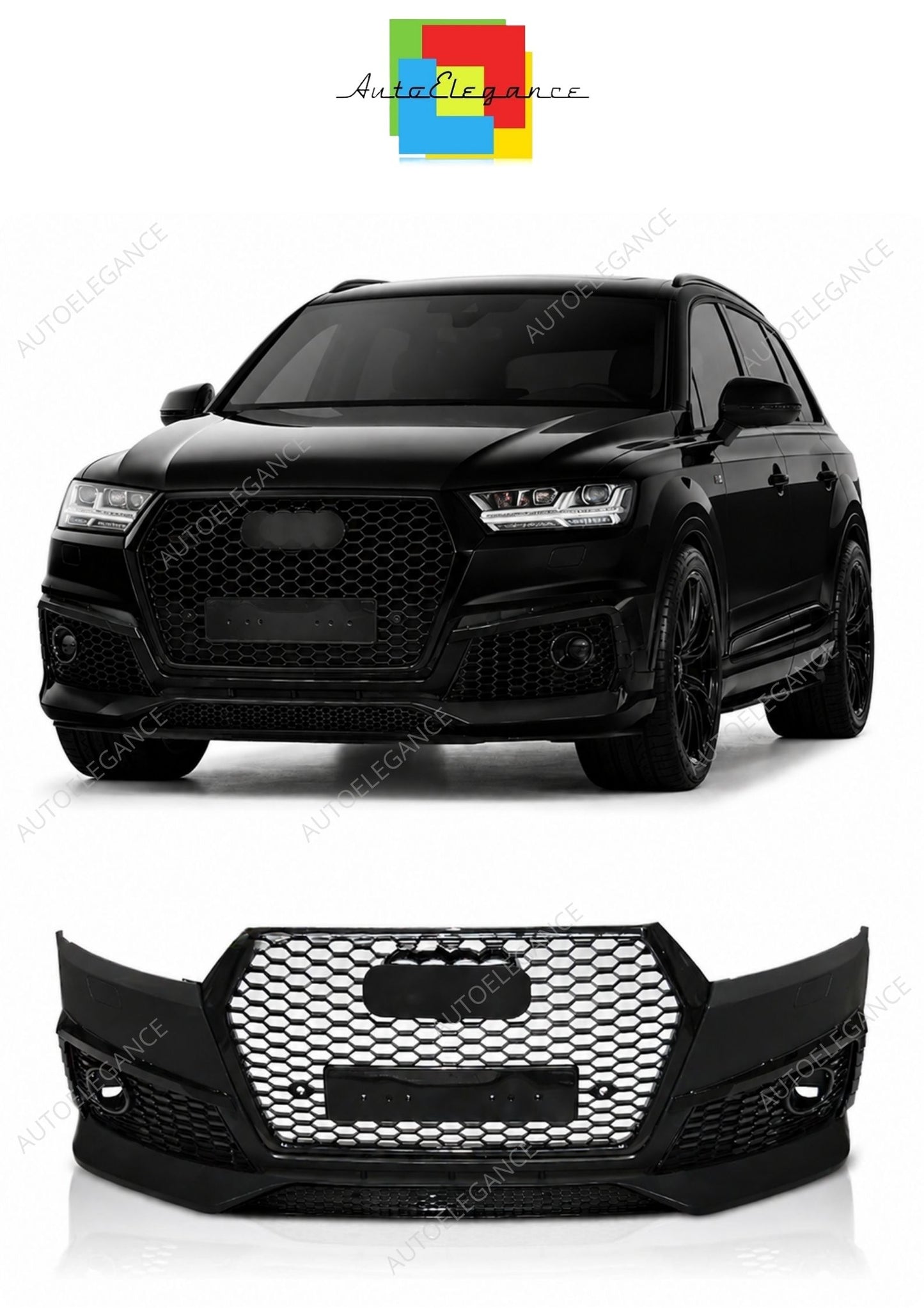 💕 Paraurti Anteriore Adatto per Audi Q7 15-19 Sport Style PDC ACC 💕