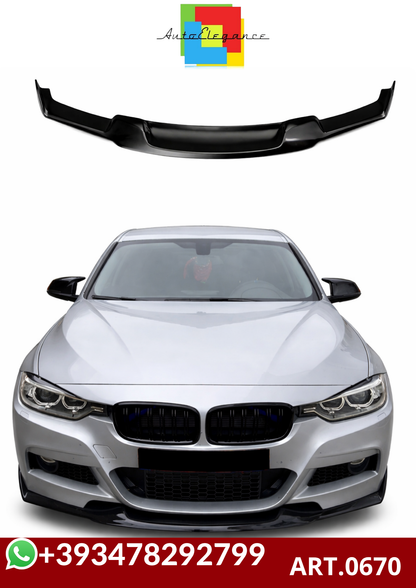 💕ART. 0670 SPLITTER BMW SERIE 3 F30 F31 Mtech LOOK MAD NERO LUCIDO💕