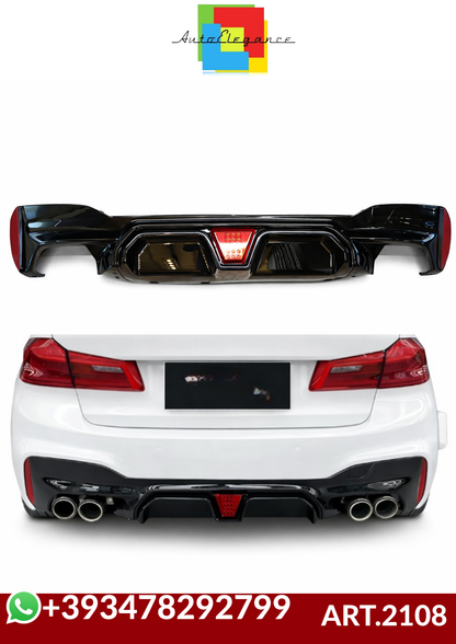 💕ART.2108 DIFFUSORE LED  BMW SERIE 5 G30 2018 MSPORT NERO LUCIDO G38 LOOK💕