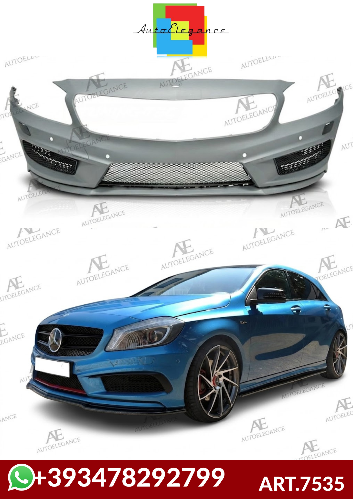 ART.7535 Paraurti Anteriore Look AMG 45 per Classe A W176 2012-2018