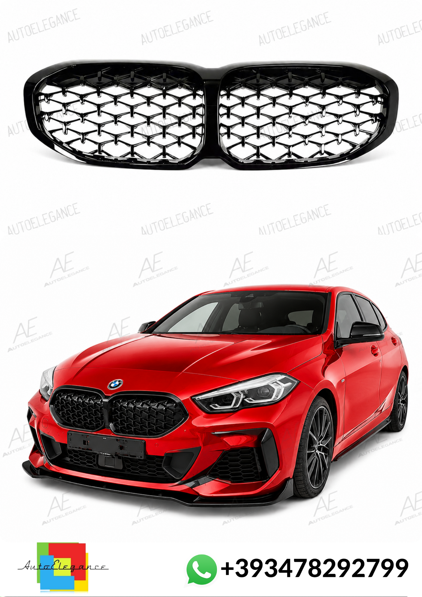 💕ART.10268  GRIGLIA  BMW 1 Series (F40) (2019-2024) NERO LUCIDO💕