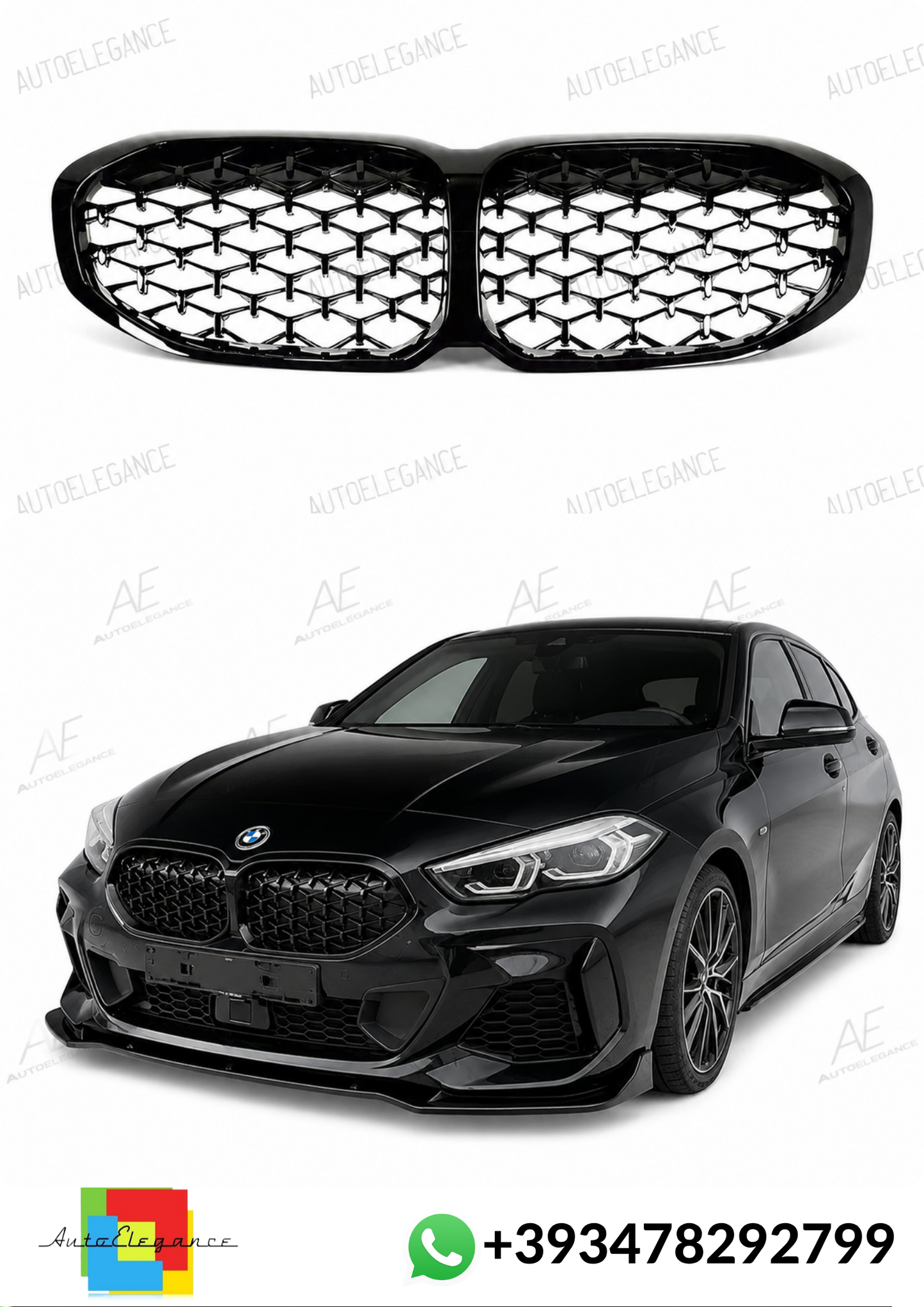 💕ART.10268  GRIGLIA  BMW 1 Series (F40) (2019-2024) NERO LUCIDO💕
