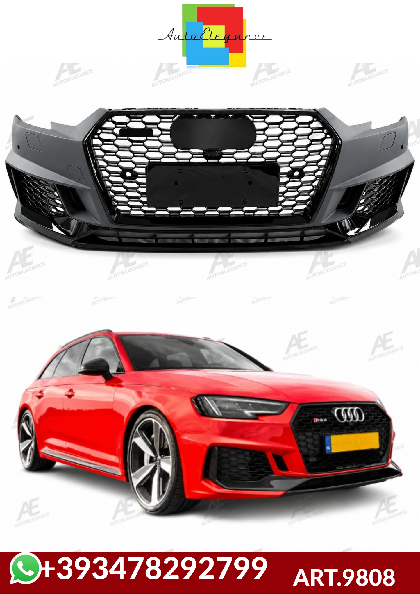💕ART.9808 PARRAURTI ANTERIORI Audi A4 (B9) (2016-2019) RS4 Style 💕