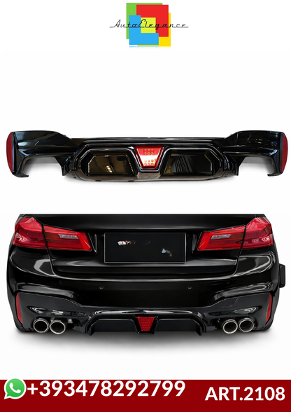 💕ART.2108 DIFFUSORE LED  BMW SERIE 5 G30 2018 MSPORT NERO LUCIDO G38 LOOK💕