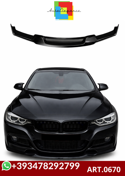💕ART. 0670 SPLITTER BMW SERIE 3 F30 F31 Mtech LOOK MAD NERO LUCIDO💕