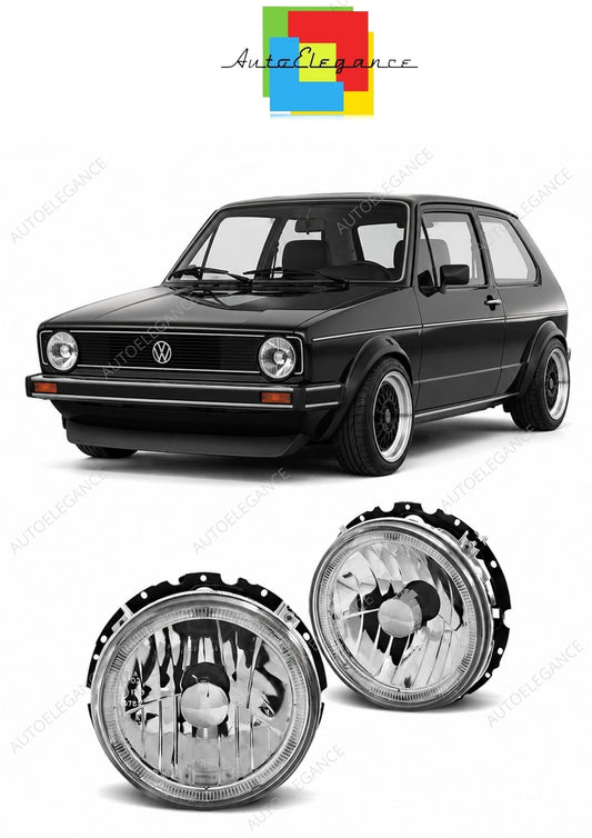 💕 Fari Anteriori Adatto per VW Golf 1 74-83 Angel Eyes Cromati 💕