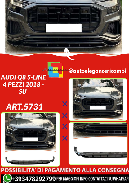 💕ART.5731  SPLITTER AUDI Q8 S-Line 4 Pezzi 2018 - su 💕