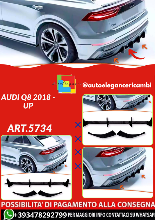 ART.5734 SPLITTER + FLAPS AUDI Q8 2018 - up