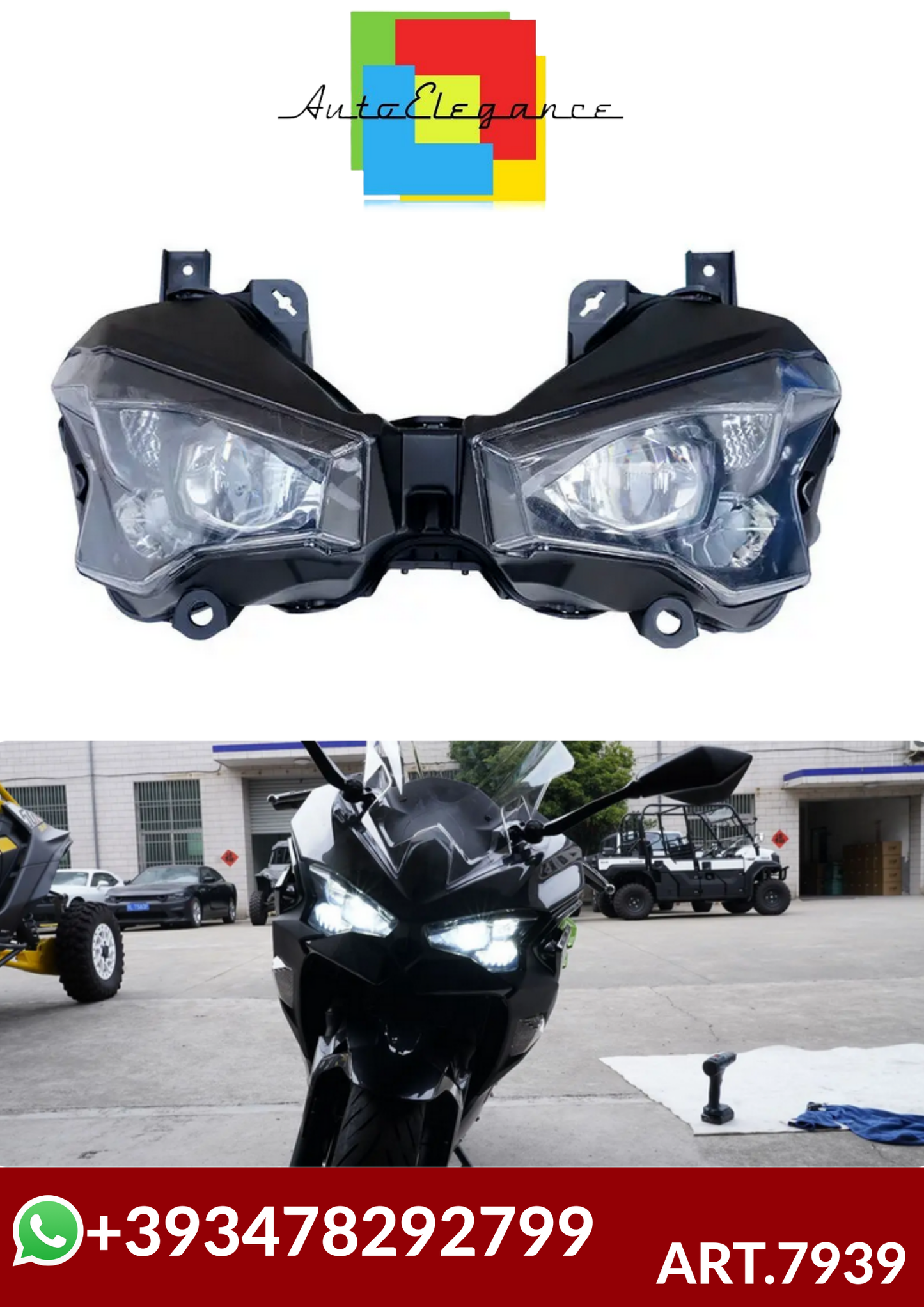💕ART.7939 FARO MOTO FULL FULL LED  Kawasaki Ninja500 2024 2025 💕