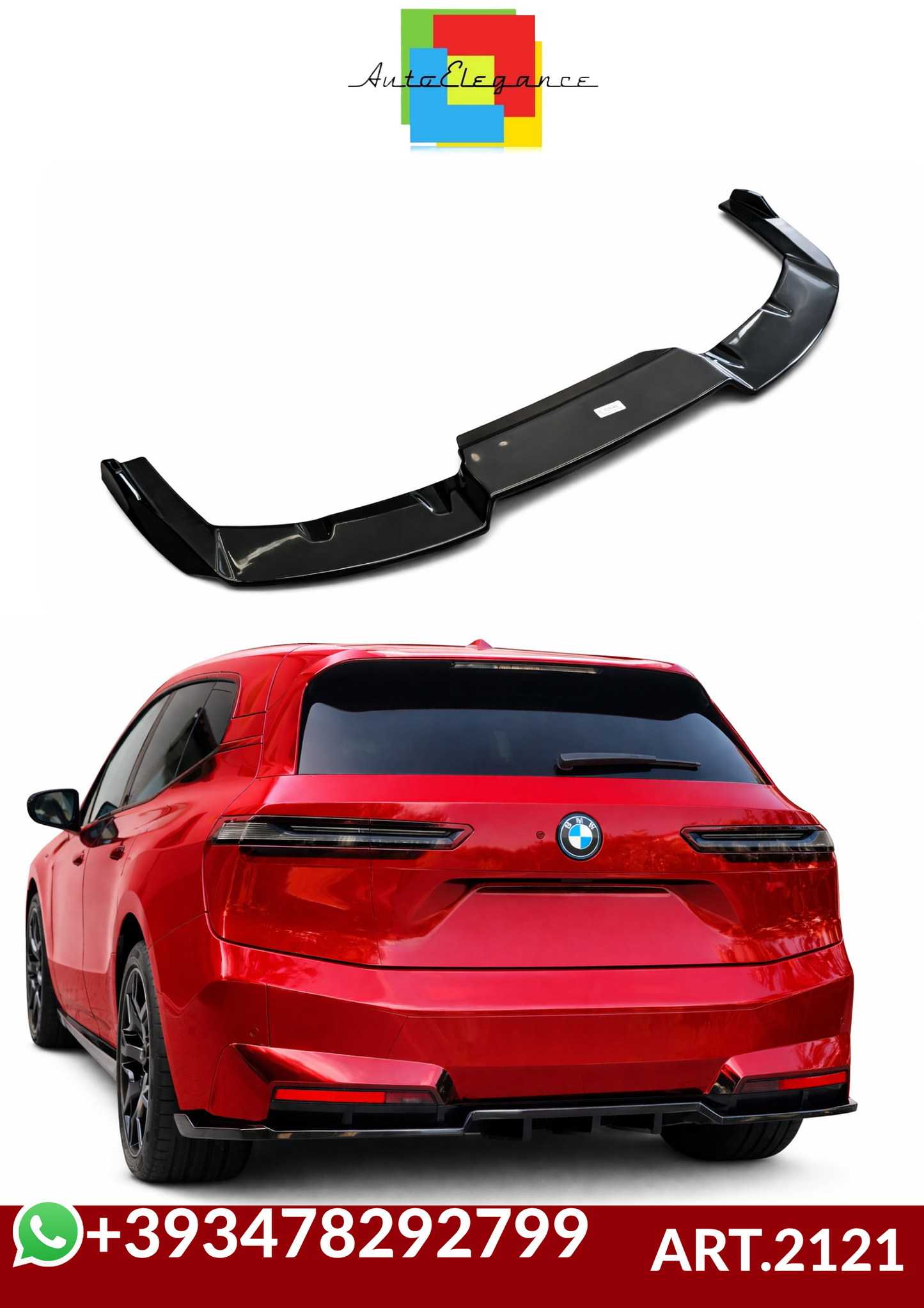 💕ART.2121 FLAP DIFFUSORE BMW iX i20 2021+ MSPORT NERO LUCIDO💕