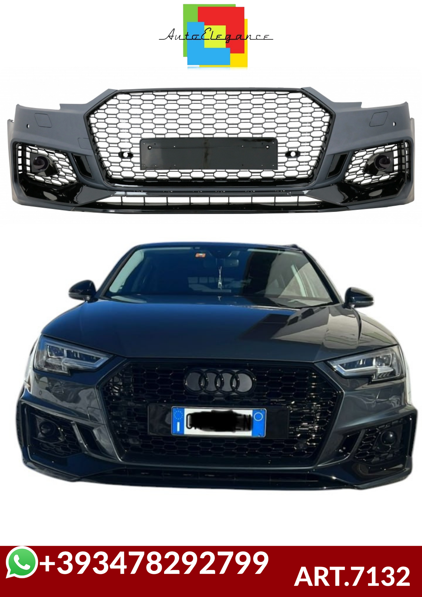💕ART.7132 PARAURTI ANTERIORI  AUDI A4 B9 8W 2016-2018 Quattro RS4💕